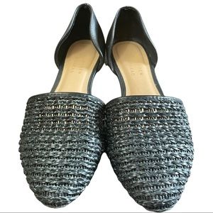 LC Lauren Conrad Black Calcite Woven slip on point round toe flats